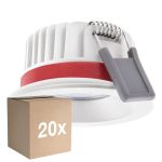 Lot 20x Ledvance Spot LED Fire Rated Aluminium Blanc 8W 640lm 36D - 927 Blanc Très Chaud | Diamètre 68mm - IP65 - Meilleur rendu des couleurs - Dimmable