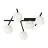 Emibig Plafondlamp Smart Staal Zwart | Geschikt voor 5x E14 - Max 10W