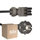 Voordeelpak 50x Noxion GST - Compatibel Voedingskabel Zwart - Vrouwlijk + Schuko Europlug - 2m - 3 pole 0.75mm2