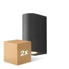 Voordeelpak 2x D'Lite Wandlamp Vossem Zwart Up & Down| IP54 - Geschikt Voor 2x GU10